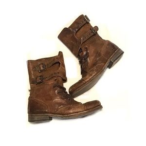 AllSaints Damisi distressed Moto Boots